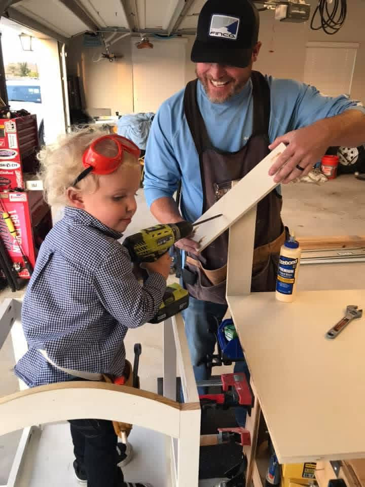 Dad and Son Working